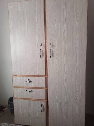 2 Palay Ki Wooden Almari For Sale – 3 Drawers + Hanging + 4 Shelves