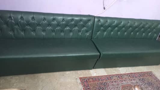 3 seater 3  sofa for cafe style and one 3 seater came wood deewan