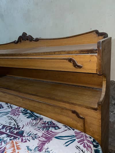 Queen Size Solid Wooden Bed with Storage + Mattress