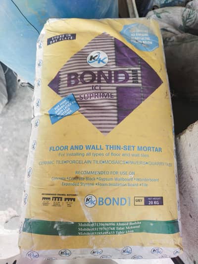 KK Bond ICI Suprime Floor and Wall Thin-Set Mortar.