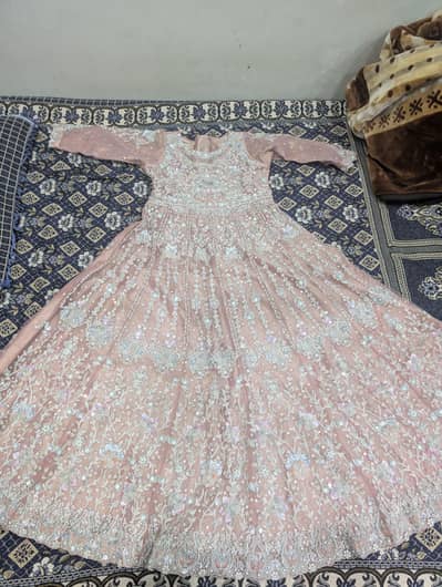 Insignia Brand Heavy Bridal Maxi (Walima Dress) - Tea Pink