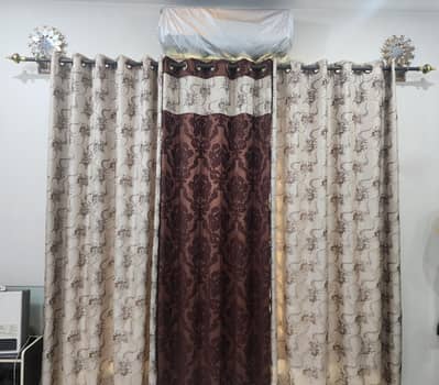 Brown White Curtains 10/10 condition