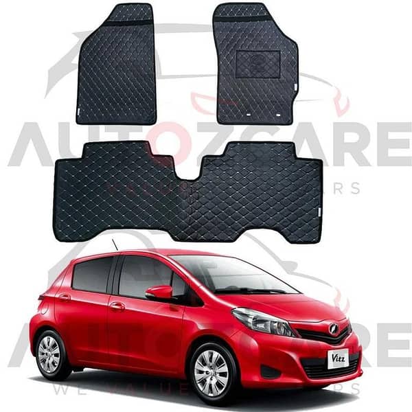 Toyota Vitz 7D Floor Mat ( Flat Style ) 3PCS - Model 2005-2011