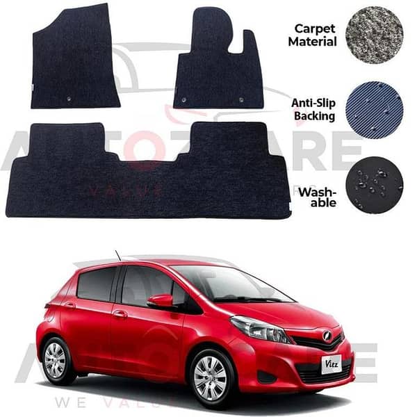 Toyota Vitz Genuine Fitting Carpet Floor Mat 3PCS - Model 2005-2011