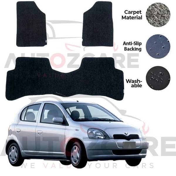 Toyota Vitz Genuine Fitting Carpet Floor Mat 3PCS - Model 1998-2004