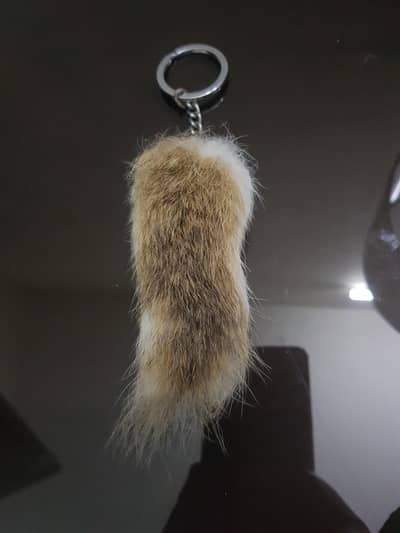 Wild Rabbit Tail Keychain