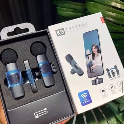 K9 Wireless Microphone Dual Mic | USB Type-C Plug & Play | Lavalier M