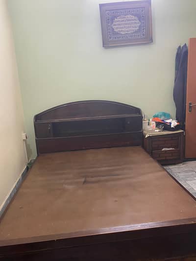 wooden double bed for sale with molty foam mattress for sale
