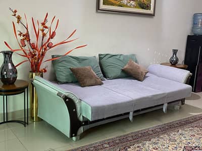 Modern 3-Seater Sofa Cum Bed | Light Grey | Minimal/Slightly Used