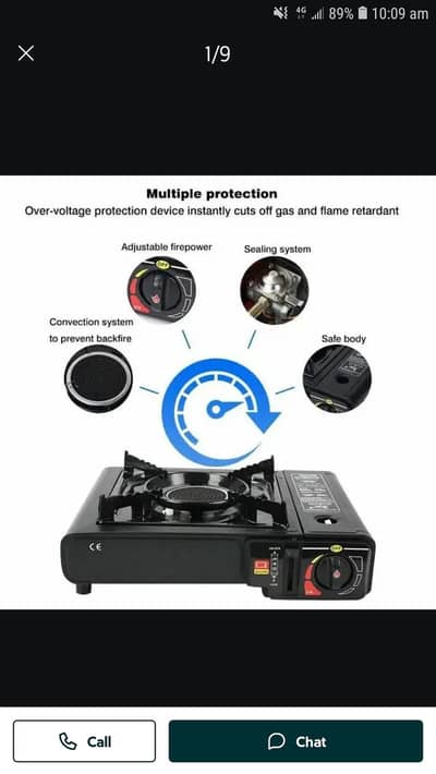 portable stove with cylinder ghar wali gas pe b chalta h