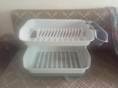 Kitchen Master Plate Rack with Water Drainer Grey Color
