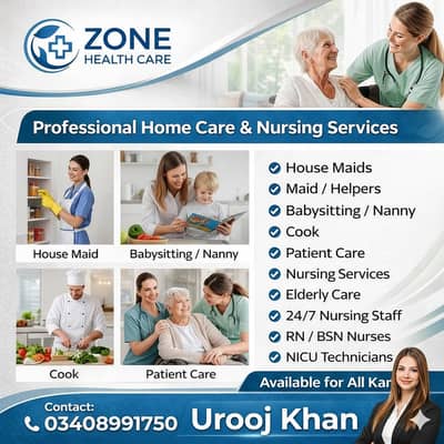 Staff Provide in karachi -Cook,Driver,House Maids,Baby Sitter, Nursing
