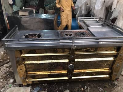 Tea and Milk Counter, Chapati Paratha Counter, Choolha, Tawa, Tanki