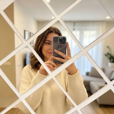 Acrylic Rhombus Mirror Wall Decor Stickers
