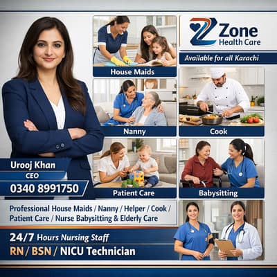 Baby Sitter- Nursing- Maids- House Maids- Cook- Chef- Driver Available