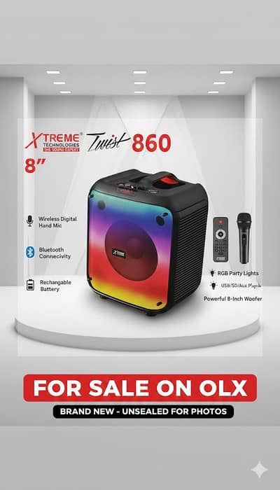 Xtreme Twist 860 Wireless Speaker - 8 inch With Rechargeable Mic