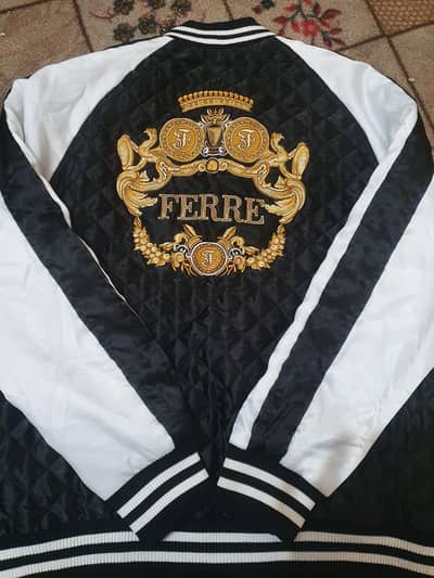 Gianfranco Ferre Men’s Quilted Bomber Jacket - Black & White - Size 56