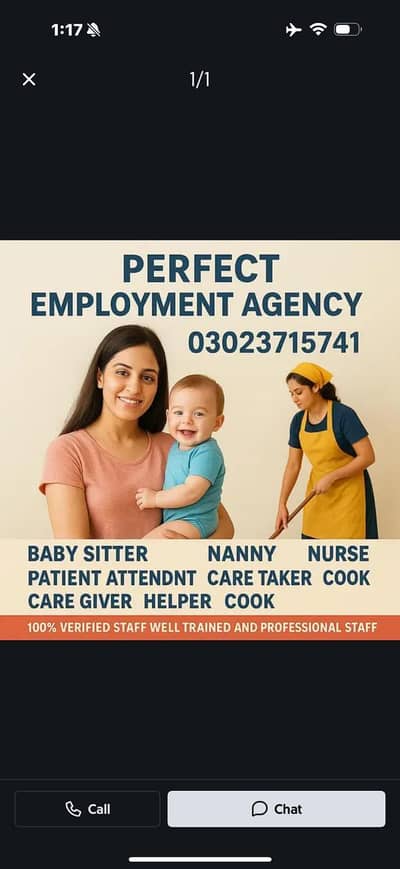 Baby sitter/House Maid /Nurse/Patient attendant/Helper/Cook/Drivers