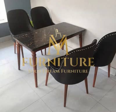 4 Seater Dinning Set - Dinning Table - Wooden Glass Top - Manufacture