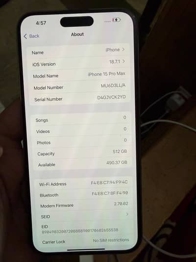 iPhone 15 pro max LLA MODEL