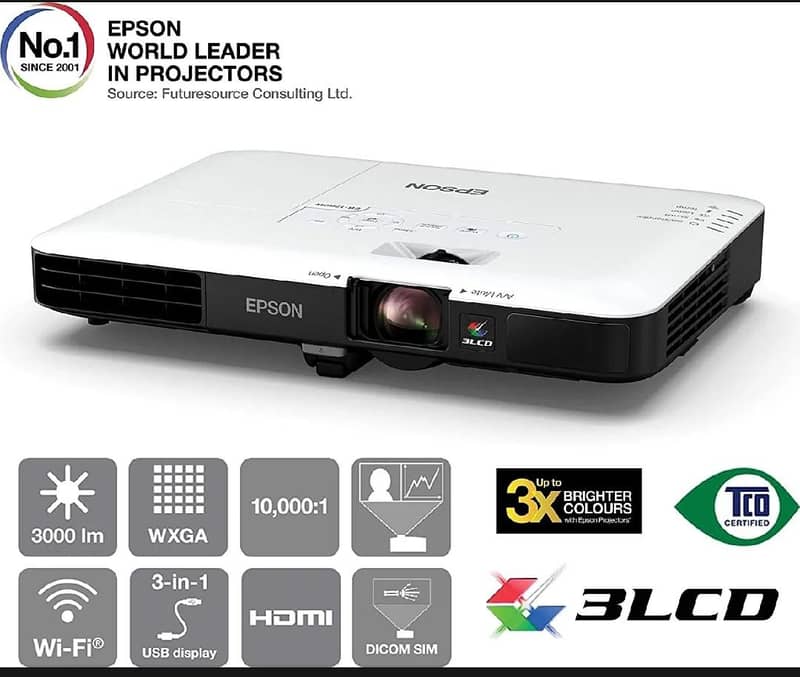 Projector epson eb 1780w 3000 Lumens WXGA wireless networking ...