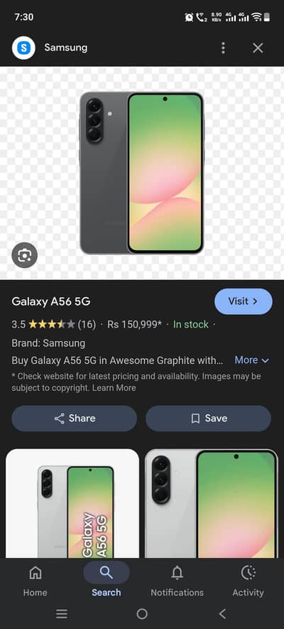 Samsung Galaxy A56 8GB/256GB PTA Approved | Brand New Box Pack