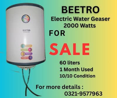 Beetro Electric Geyser For sale
