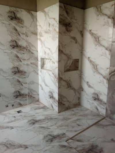 Tile fixer professional team work