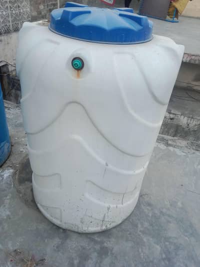 water tank and blue water drum