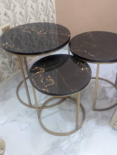 Nesting Side 3 PC Tables for Sale – Marble Look
