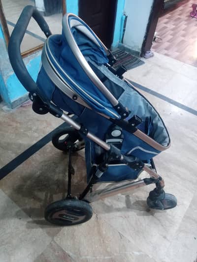 Baby Pram Imported  Blue Colour Neat And Clean 10/10