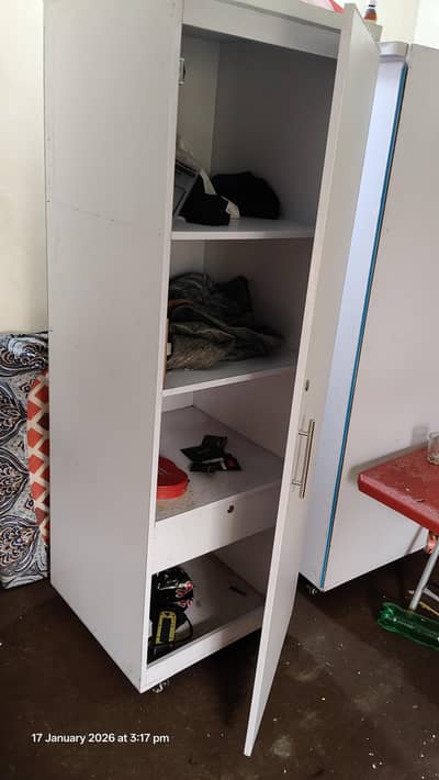 Cupboards/wardrobe are available. .