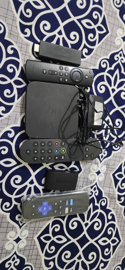 sky box +Roku device +Amazon fire stick  with remote  see complete add