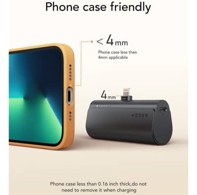 Veger Plug-On Lightning Mini Power Bank - 5000mAh  Lot stock
