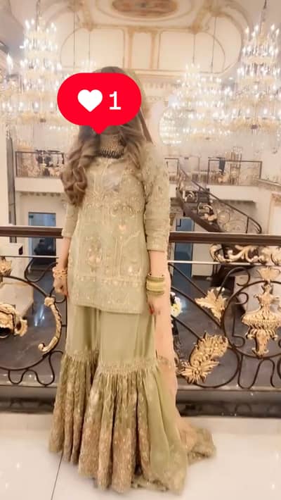 Sharara and choli best for mehandi nikkah bridal dress