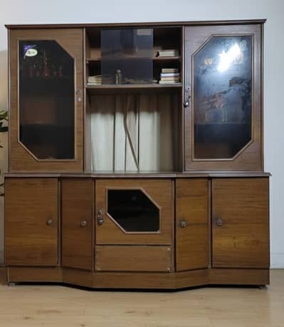 Used Wooden Room Divider/Showcase – Double Side Display Shelf