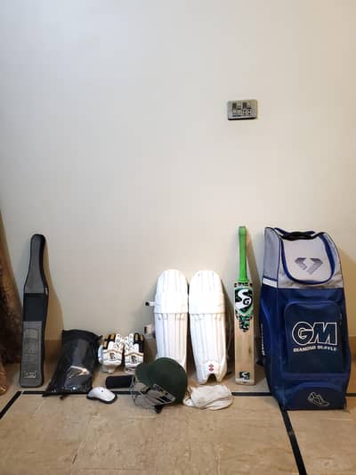 Cricket Kit (Bat, Pads, Thigh Pads, Helmet, Gloves, Bag)