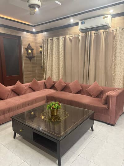 8 seater L shape sofa set + table for sale