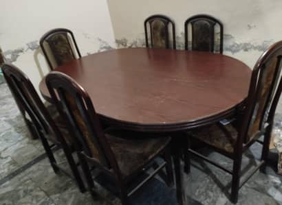 six seat wood dining table for sale used