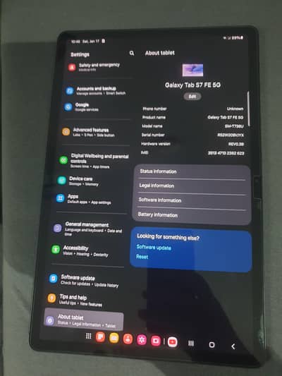 Samsung Tab S7 fe 5G tablet Just like a brand new