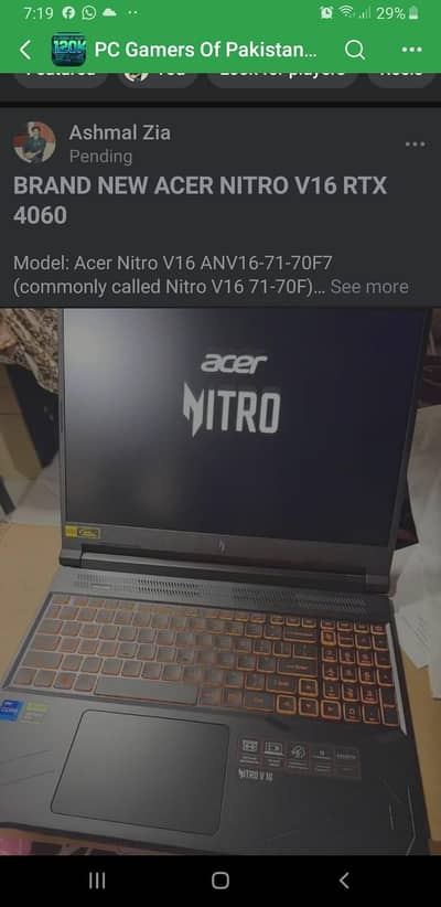 ACER NITRO V16 - I7 14650HX + RTX 4060