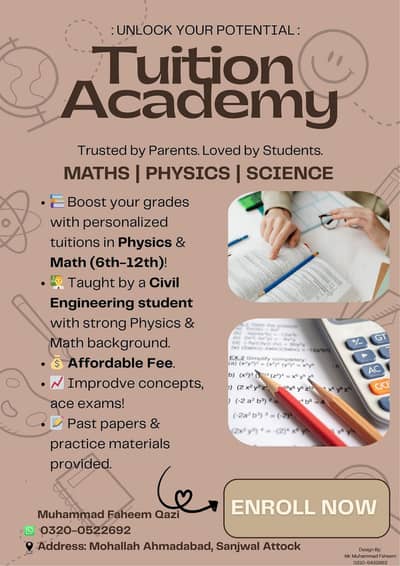 Expert Physics and Maths Tuition for 6th to 12th