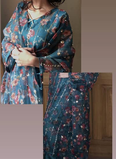 Embellished organza 3pc