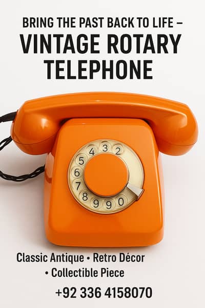 Orange Vintage Telephone – Retro / Antique Style