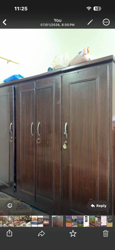 Bed without matters 4 door wardrobe