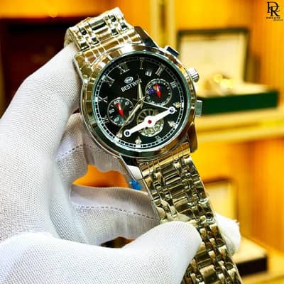 bestwin wrist warch, blue dail.