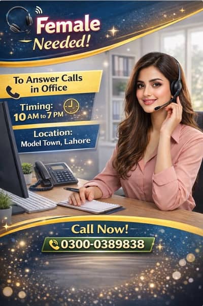 We are looking for a female receptionist to handle incoming calls