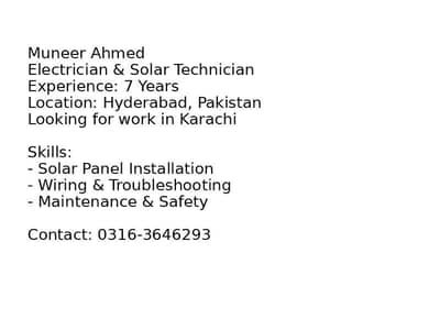Electrition & Solar technician