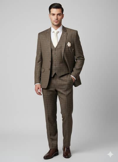 Premium 3-Piece Suit (Dazzle Brand) - Size 40 (L) - Like New Condition