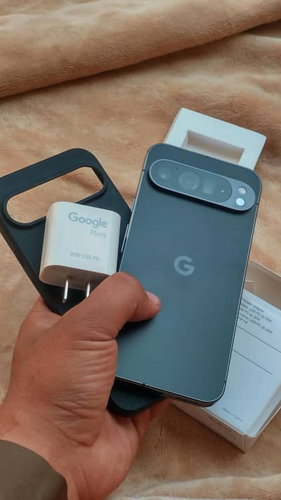 google pixel 9 pro xl with charger